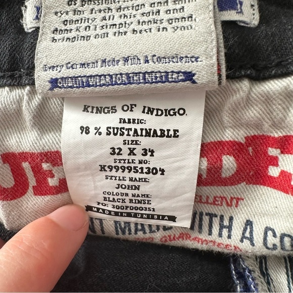 KINGS OF INDIGO BLACK JOHN LONG RISE SLIM JEANS - 32 - Picture 9 of 17